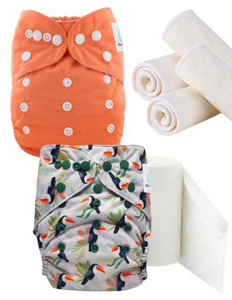 Pack Découverte couches lavables te1 insert et voiles de protection, optez pour le geste zero dechet