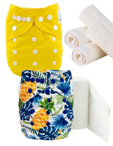 Pack Découverte couches lavables te1 insert et voiles de protection, optez pour le geste zero dechet