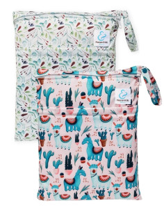 Set von 2 wasserdichten Taschen zum Laden und Transportieren windeln Waschbarer und Baby-Badeanzug