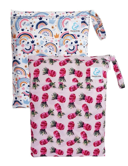 Lot de 2 Sacs imperméables pour ranger et transporter les couches lavables et maillot de bain de bébé