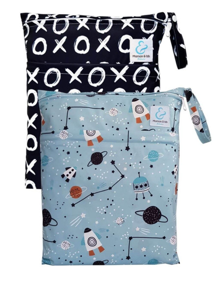 Conjunto de 2 bolsas impermeables para almacenar y transportar el pañales Traje de baño lavable y bebé