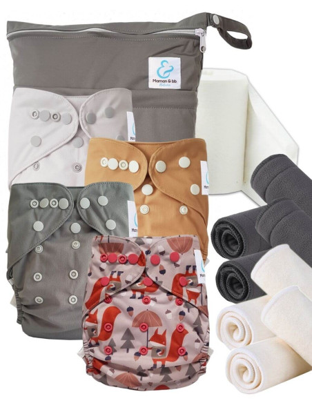 Kit de lancement couches lavables Start and Go TE2 Avec inserts en bambou