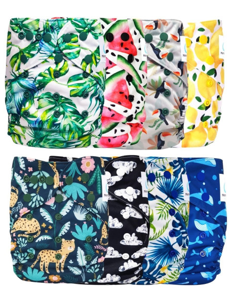 Veel van 8 windeln Schaalbare wasbaar + 8 microfiber-inzetstukken