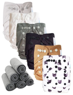 Lot 6 Washable layers while two te2 with double gussets + 6 bamboo inserts