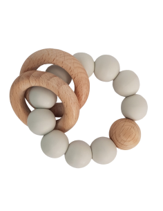 Pearl gray teething rattle