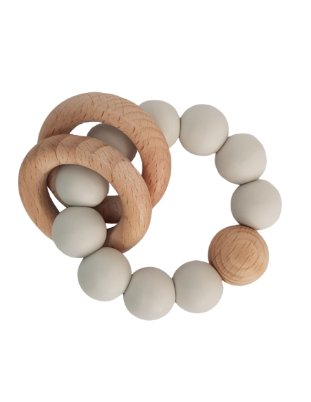 Hochet de dentition Gris perle