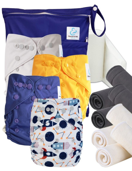 Start and Go TE2 washable layer launch kit with bamboo inserts