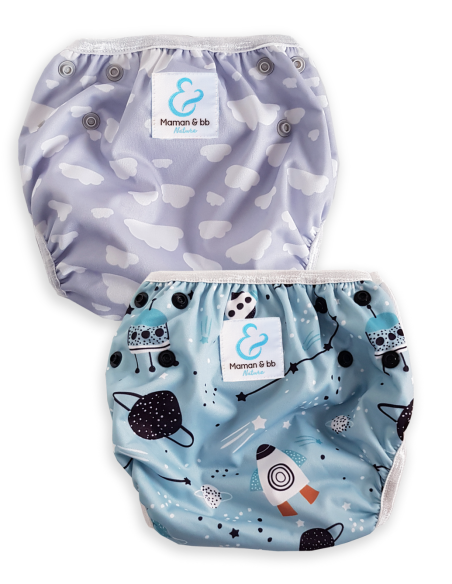 Lot de 2 couches de bain 2/3 ans - Cosmos Cloudy