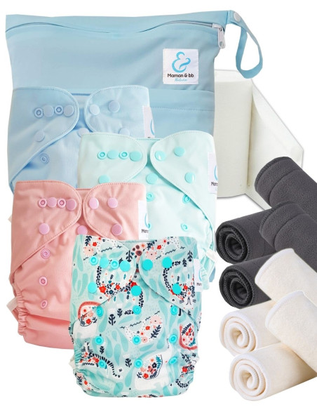 Kit de lancement couches lavables Start and Go TE2 Avec inserts en bambou