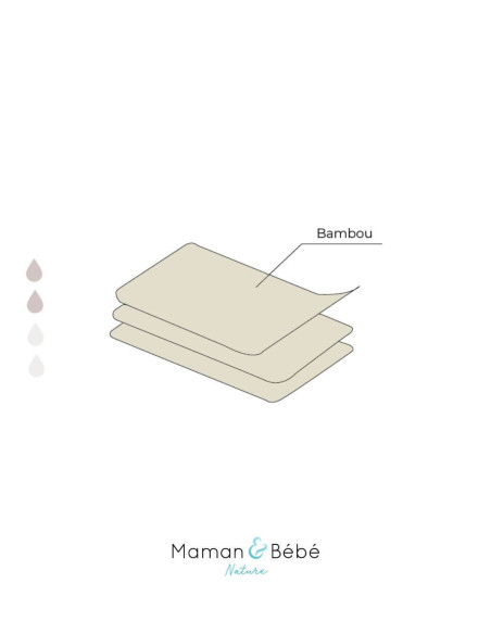 100% bamboo insert for teas washable layers