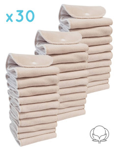 Set of 30 oeko tex cotton inserts for washable layers while two