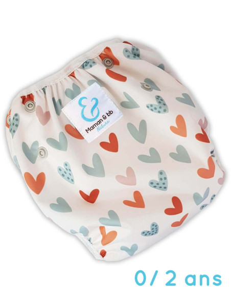 Couche maillot de bain lavable et réutilisable pour bébé