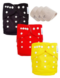 Lot de 3 Couches lavables Te1 certifiées OEKO TEX®