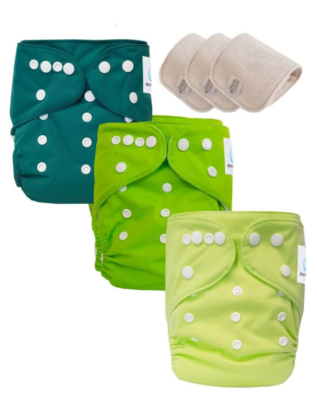 Lot de 3 Couches lavables Te1 conçus en matériaux certifiés OEKO TEX®