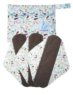 Nature - Lot of 3 washable hygienic towels + pocket - Middle