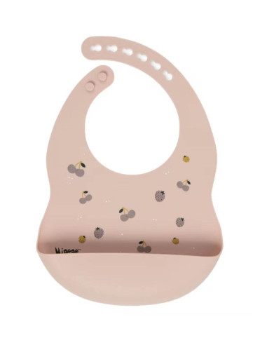 Fruit patterned silicone bib - pink blush