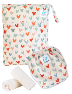 Capa de baño de bebé y bolsa impermeable con absorbente