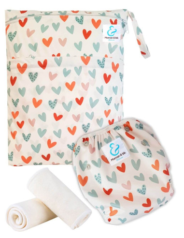 Capa de baño de bebé y bolsa impermeable con absorbente