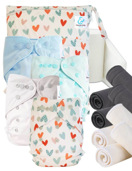 Kit de lancement couches lavables Start and Go TE2 Avec inserts en bambou