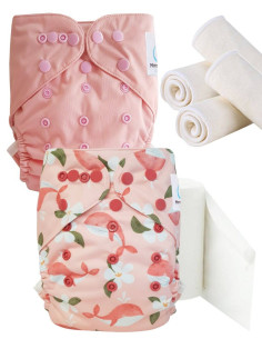 pack découverte , kit de démarrage couches lavables insert et feuillets de protection