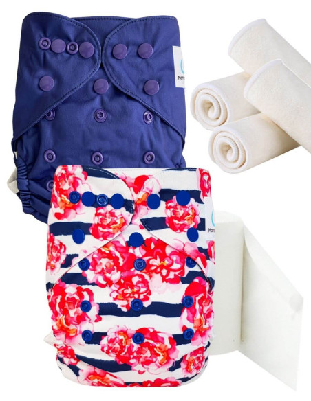 pack découverte , kit de démarrage couches lavables insert et feuillets de protection