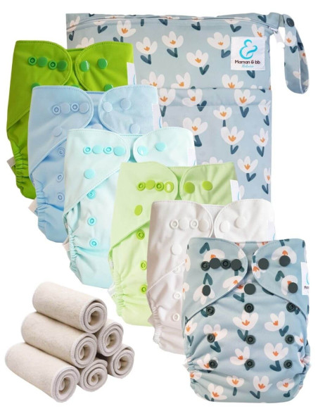 Paquete esencial de pañales lavable te2