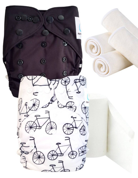 pack découverte , kit de démarrage couches lavables insert et feuillets de protection