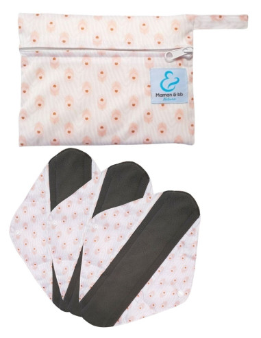 Peacock - Waterproof pouch + 3 dishwashed towels in bamboo - mini