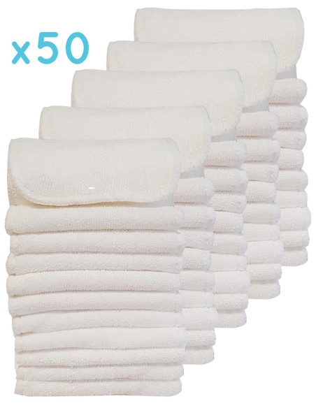 Lot de 50 Inserts en microfibre avec pressions pour couches lavables te2