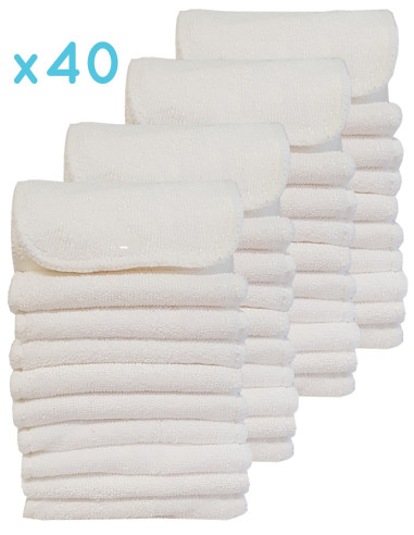 Lot de 40 Inserts en microfibre avec pressions pour couches lavables te2