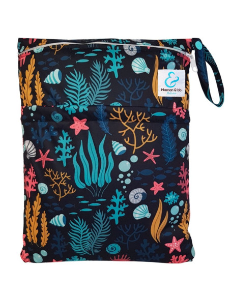 Sac imperméable pour ranger et transporter les couches lavables motif ocean