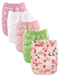 Lot de 5 couches lavables évolutives avec leur inserts ultra absorbants
