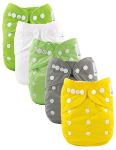 Lot de 5 couches lavables évolutives avec leur inserts ultra absorbants