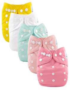 Conjunto de 5 capas lavables escalables con sus inserciones ultra absorbentes