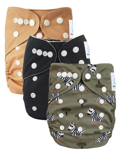 Set of 3 scalable washable layers and ultra-absorbent microfiber insert