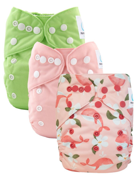 Set of 3 scalable washable layers and ultra-absorbent microfiber insert
