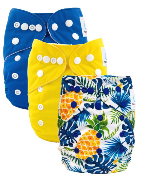 Set of 3 scalable washable layers and ultra-absorbent microfiber insert