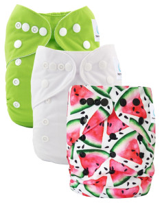 Lot de 3 couches lavables évolutives et leur insert en microfibre ultra absorbants