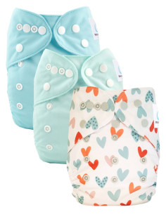 Set of 3 scalable washable layers and ultra-absorbent microfiber insert