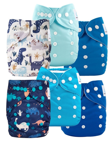 Lot de Couches lavables te1 évolutives et inserts tons roses