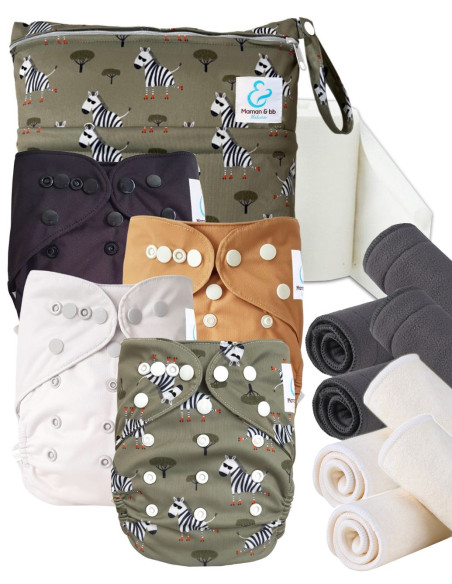 Kit de lancement couches lavables Start and Go TE2 Avec inserts en bambou