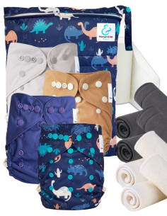 Kit de lanzamiento pañales Inicio lavable y go tE2 con inserciones de bambú