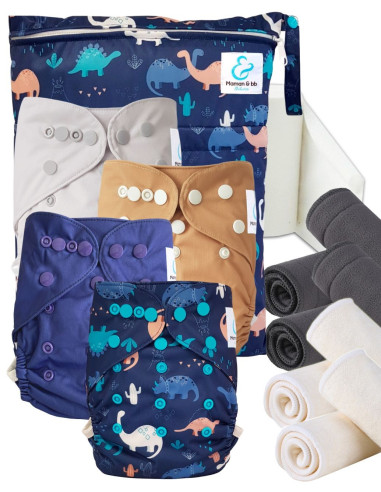 Kit de lanzamiento pañales Inicio lavable y go tE2 con inserciones de bambú