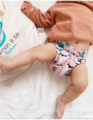 Couche Lavable Tout en deux TE2 avec système évolutif Lilou le Hibou