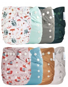 Veel van 8 windeln Evolutionaire afwasbare tinten roze + 8 microfiber-inserts