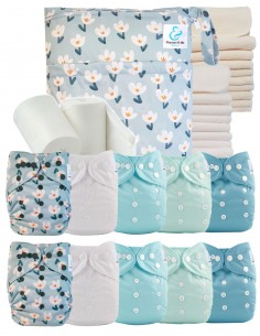 Premium complete pack of 10 washable layers, inserts, waterproof bag and protective sails