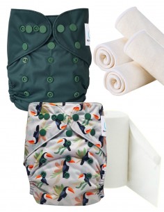 Pack Découverte couches lavables te1 insert et voiles de protection, optez pour le geste zero dechet