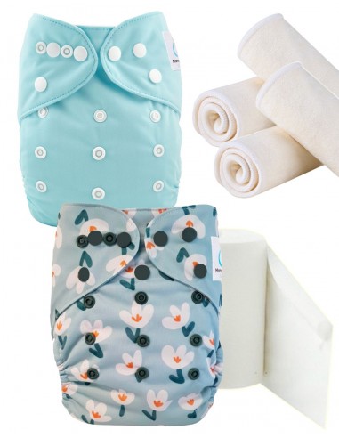 Paquete de descubrimiento pañales Inserto de Te1 y velas protectoras lavables, optan por gesto de dechet cero