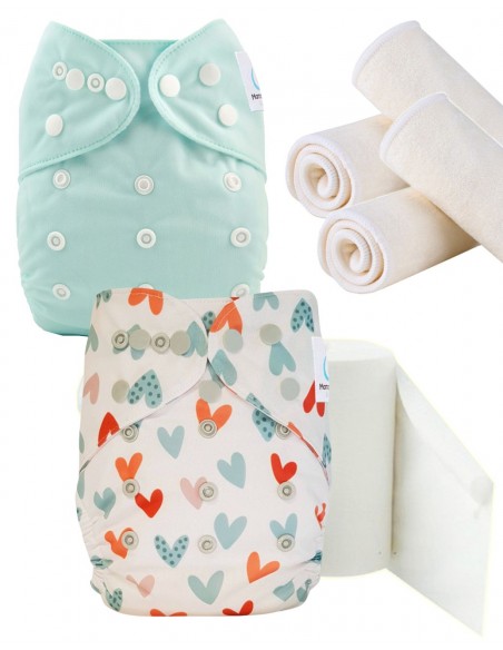 Pack Découverte couches lavables te1 insert et voiles de protection, optez pour le geste zero dechet