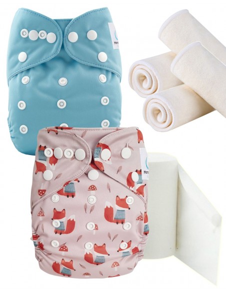 Pack Découverte couches lavables te1 insert et voiles de protection, optez pour le geste zero dechet